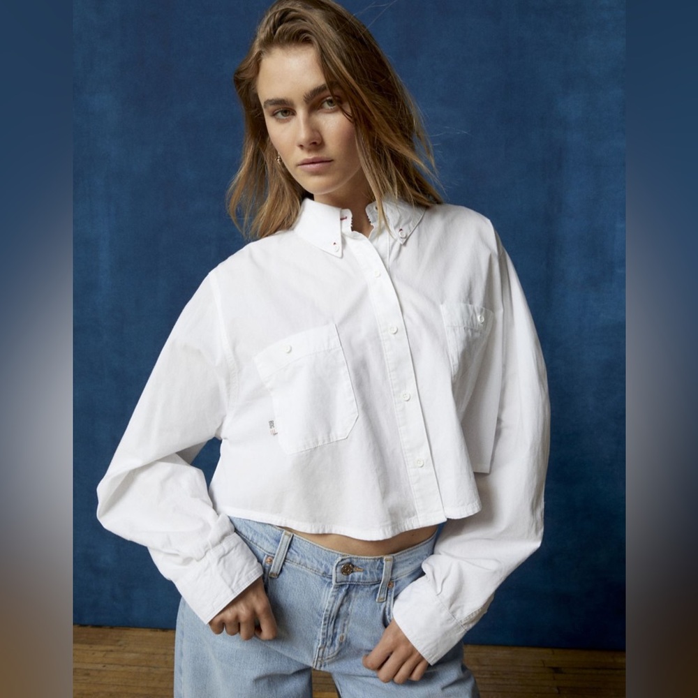 BDG Corey Cropped Button-Down Shirt NWT - Picture 6 of 9